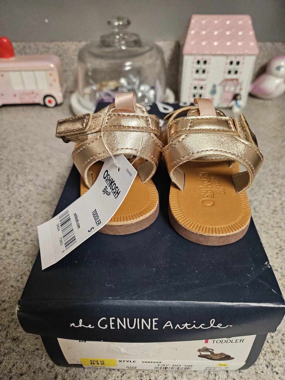 OshKosh B'gosh Toddler Metallic Butterfly Sandals - Rose Gold